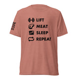 LIFT, SLEEP, MEAT, and REPEAT! unisex t-shirt